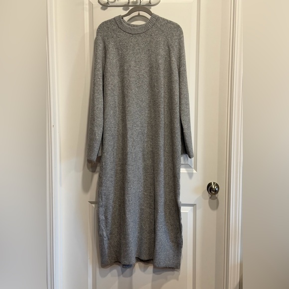 H&M Premium Cozy Lounge Gray Knit Sweater Dress - Picture 13 of 15